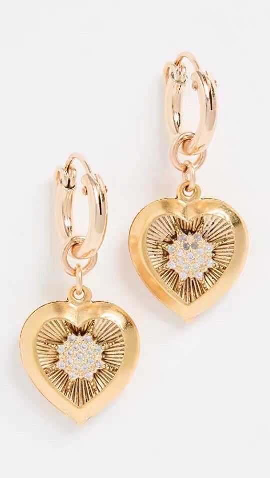 Bottega Veneta Gold Heart Earrings
